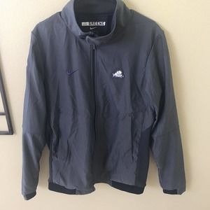 Nike Horned Frogs X11 Snap Collar Full Zip Grey Nylon Jacket By Greene Mens S